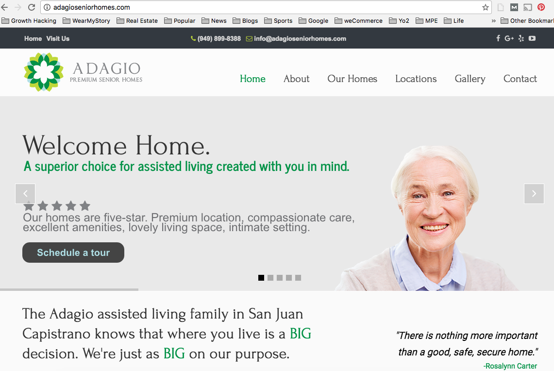 adagio senior homes - assisted living marketing strategy