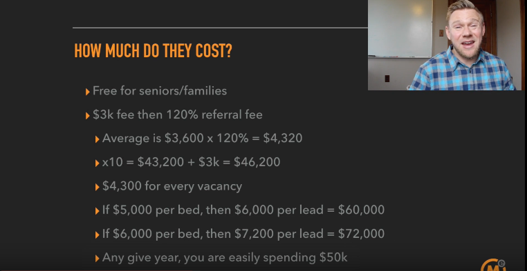 How much do placing agencies cost - assisted living marketing