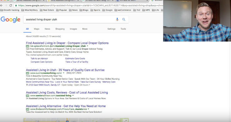 how placing agencies like aplaceformom get assisted living leads - adwords, seo, digital marketing strategy